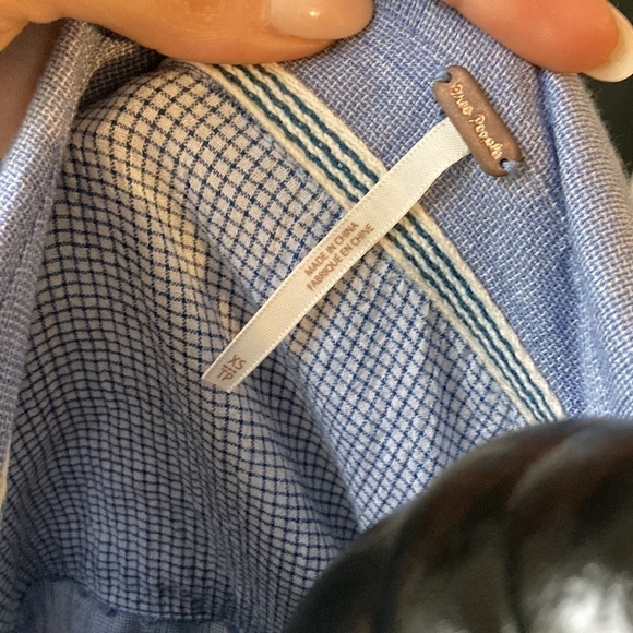 FREE PEOPLE Blue Button Down Shirt Size XS - Picture 8 of 9